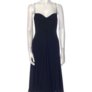 Armani Collezioni Elegant Black Spaghetti Strap Dress